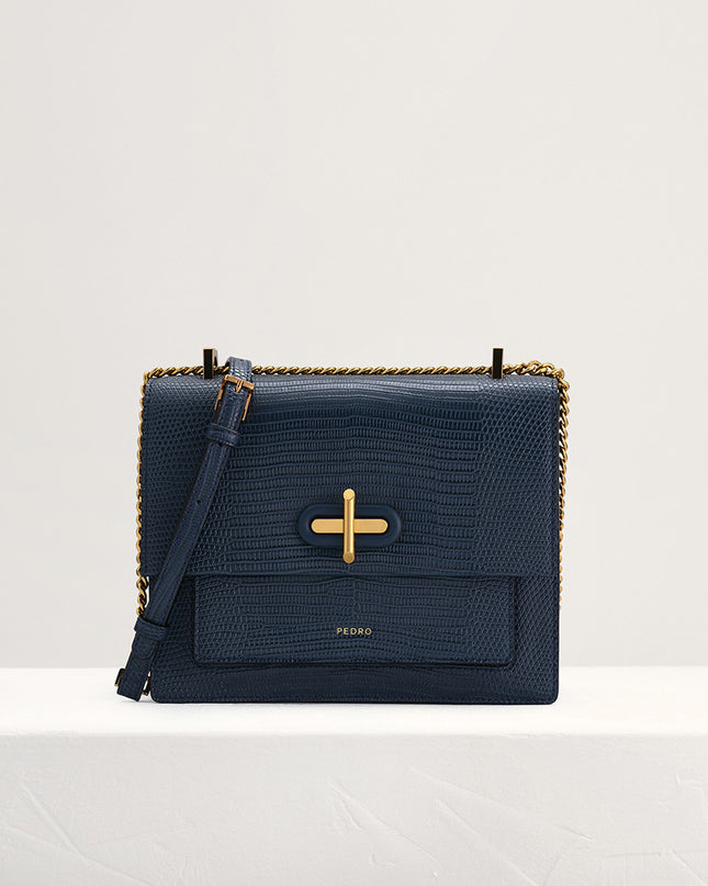 Lizard-Effect Shoulder Bag