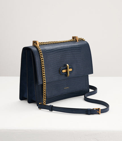 Lizard-Effect Shoulder Bag