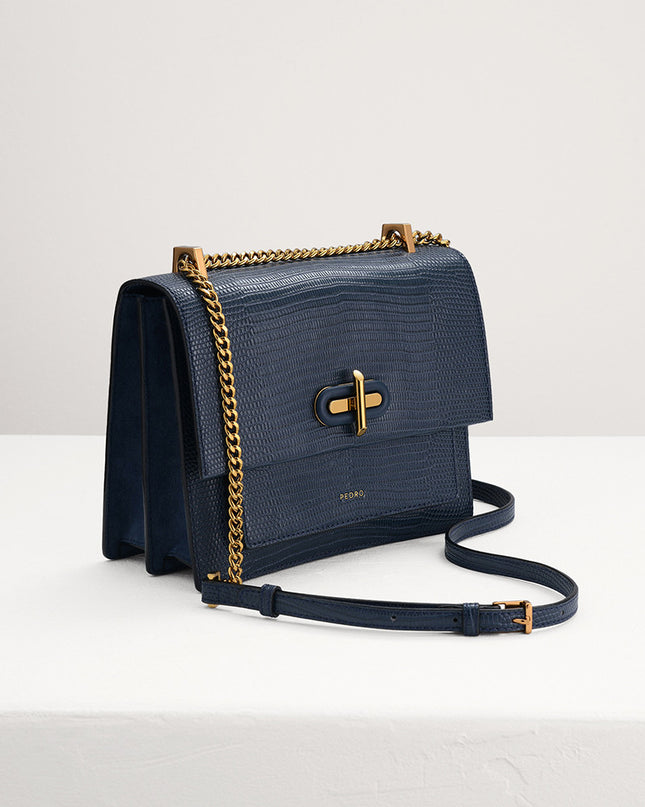 Lizard-Effect Shoulder Bag