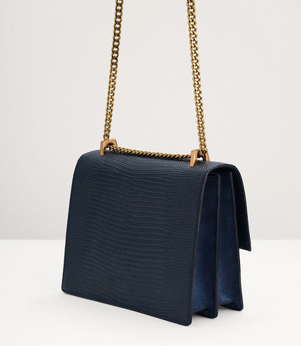 Lizard-Effect Shoulder Bag