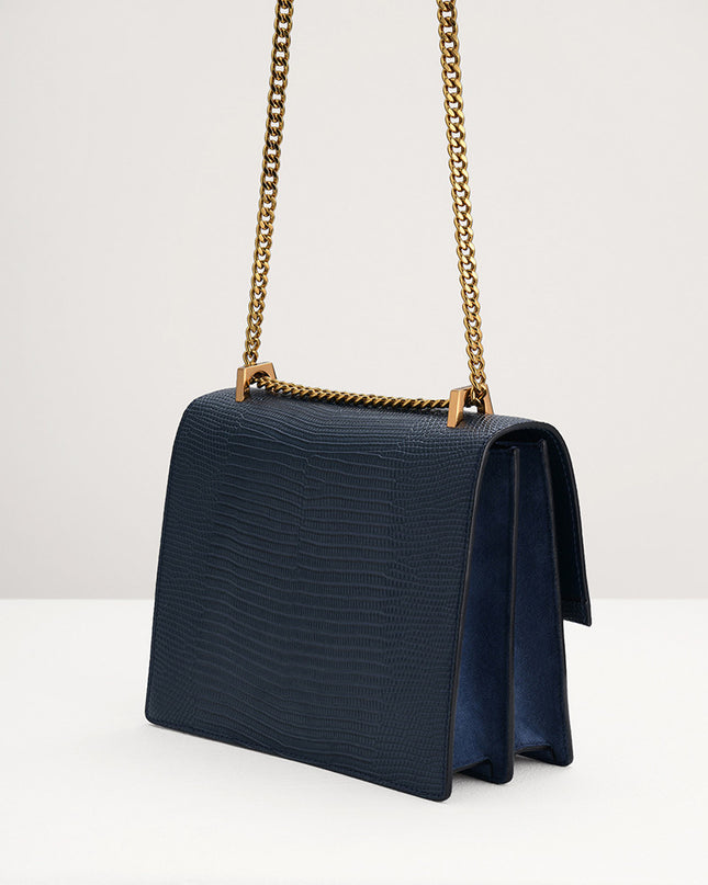 Lizard-Effect Shoulder Bag