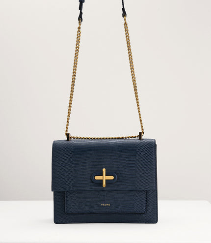 Lizard-Effect Shoulder Bag
