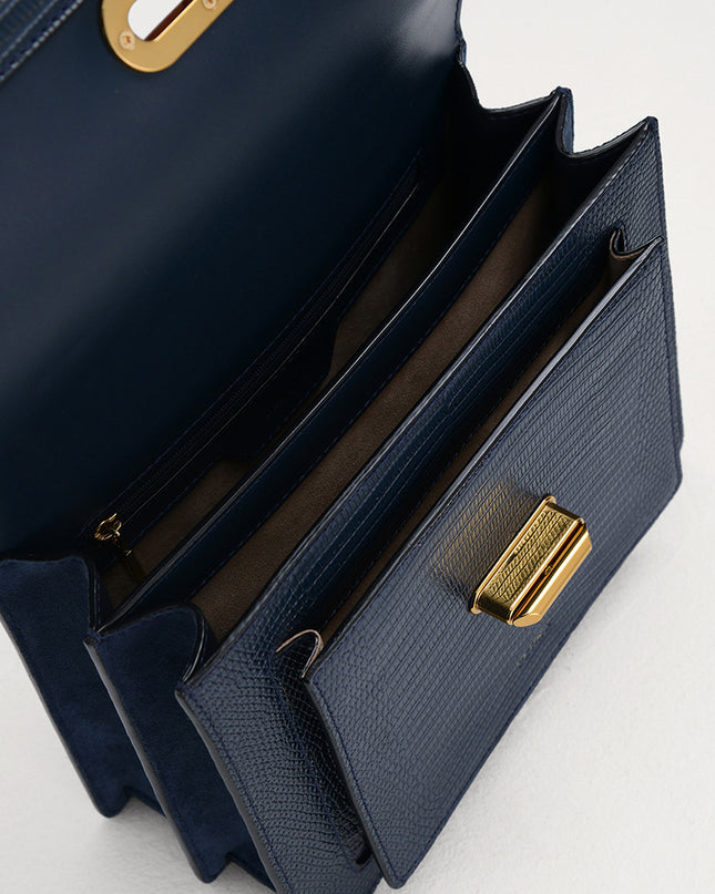 Lizard-Effect Shoulder Bag