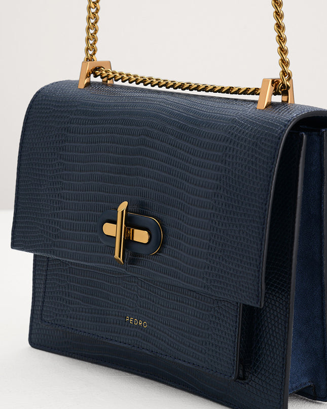 Lizard-Effect Shoulder Bag