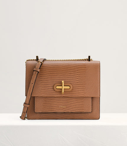 Lizard-Effect Shoulder Bag