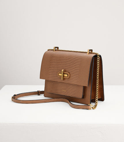 Lizard-Effect Shoulder Bag