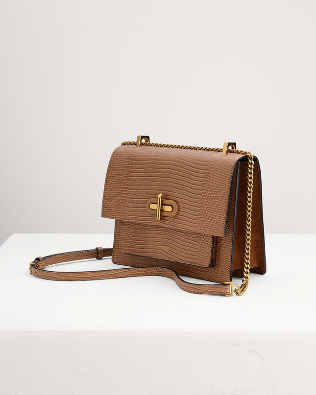 Lizard-Effect Shoulder Bag