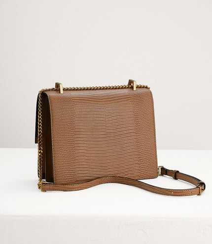 Lizard-Effect Shoulder Bag