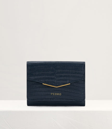 Lizard-Effect Leather Wallet