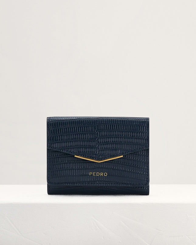 Lizard-Effect Leather Wallet