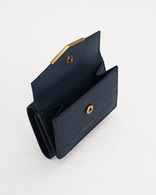 Lizard-Effect Leather Wallet