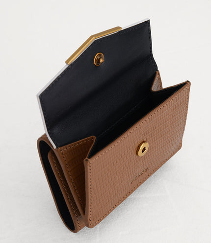 Lizard-Effect Leather Wallet