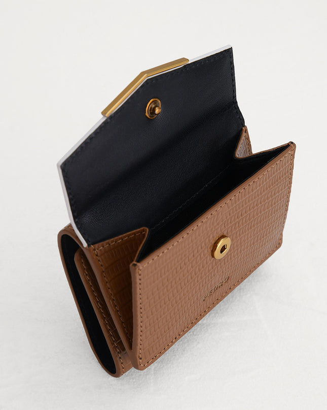Lizard-Effect Leather Wallet