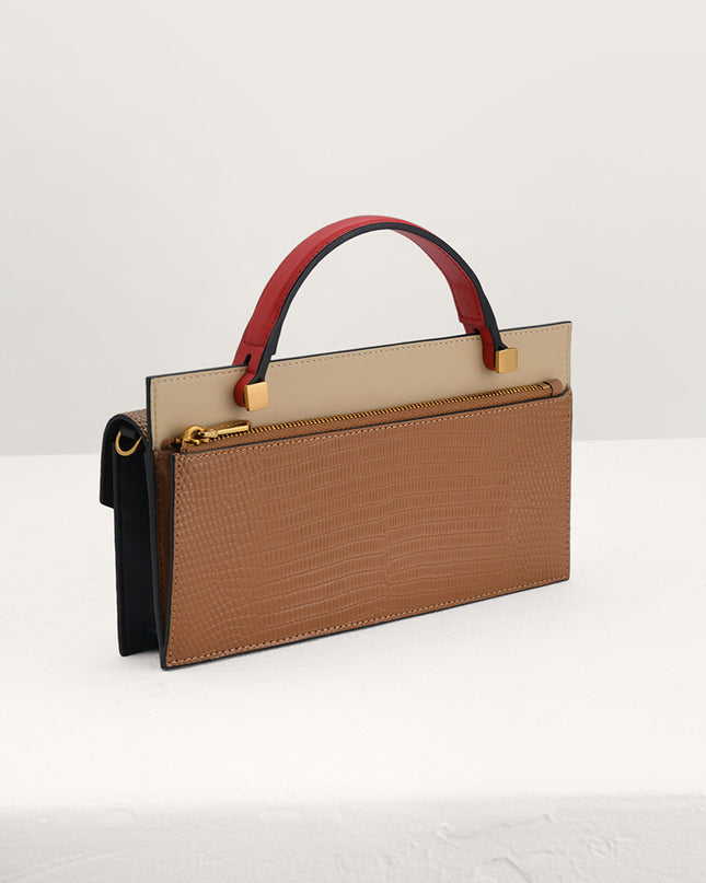 Lizard-Effect Leather Organiser