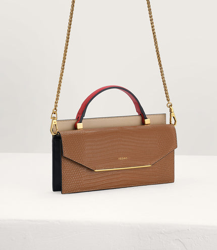 Lizard-Effect Leather Organiser