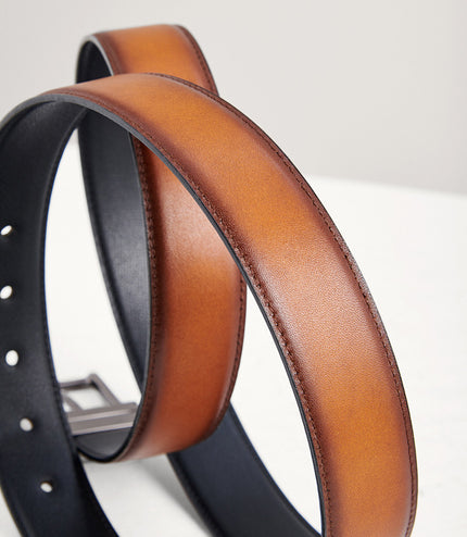 Reversible Leather Pin Belt