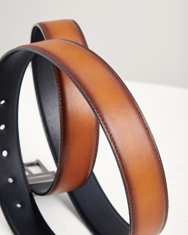 Reversible Leather Pin Belt