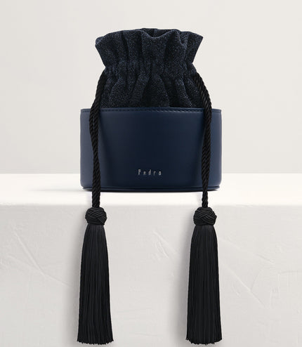 Tassel Drawstring Mini Bucket Bag