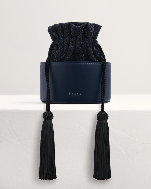 Tassel Drawstring Mini Bucket Bag