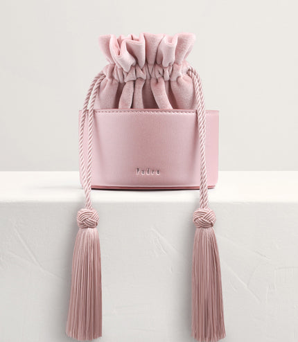 Tassel Drawstring Mini Bucket Bag