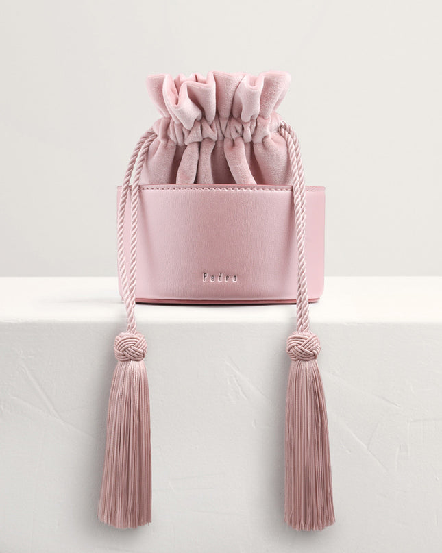 Tassel Drawstring Mini Bucket Bag