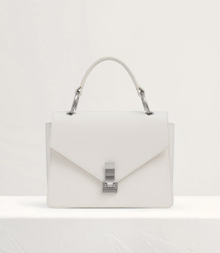 Buckled Front Flap Leather Bag