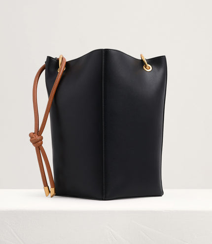 Rope Detail Paneled Hobo Bag