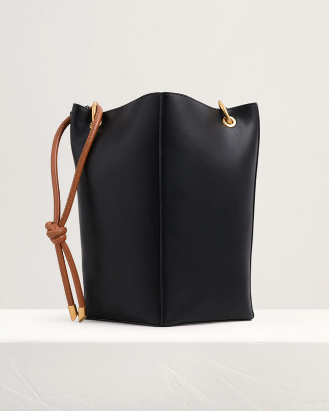 Rope Detail Paneled Hobo Bag