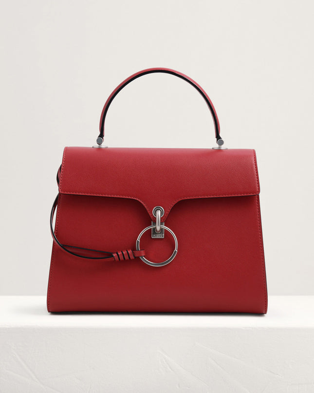 Turnlock Ring Detail Top Handle Bag