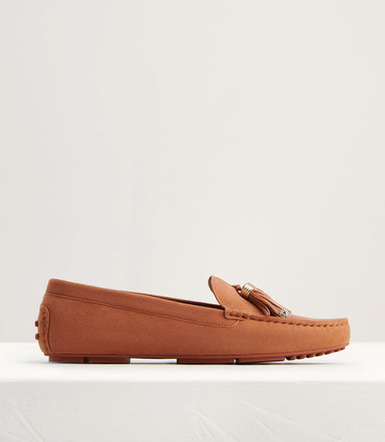 Tassel Detail Suede Moccasins
