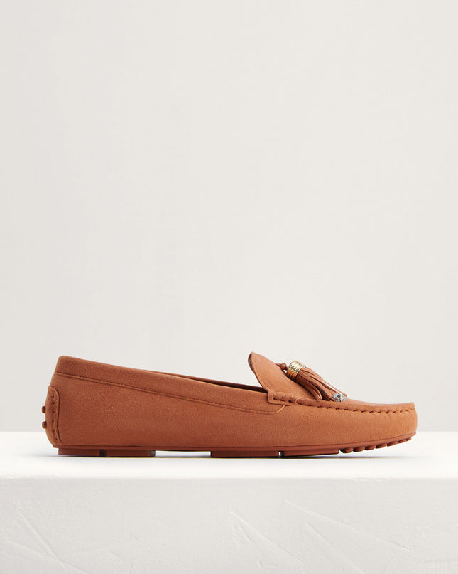 Tassel Detail Suede Moccasins