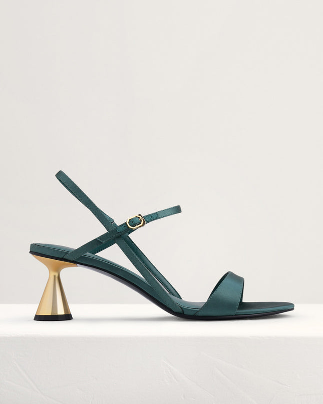 Geometric Heeled Slingback Sandals