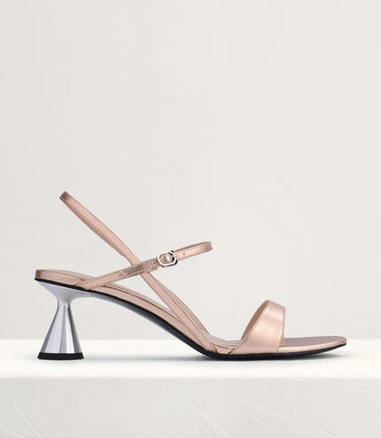 Geometric Heeled Slingback Sandals