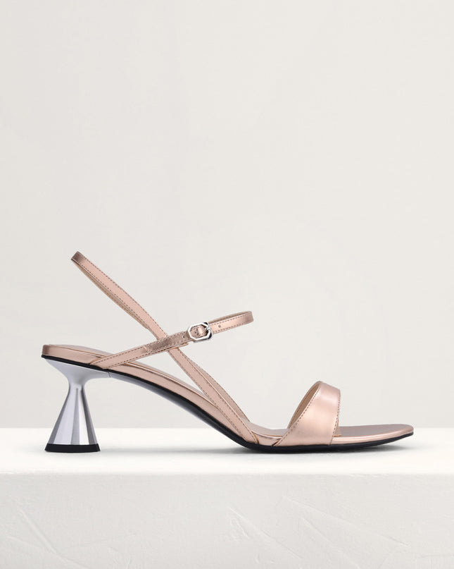 Geometric Heeled Slingback Sandals