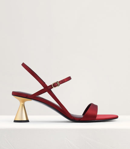 Geometric Heeled Slingback Sandals