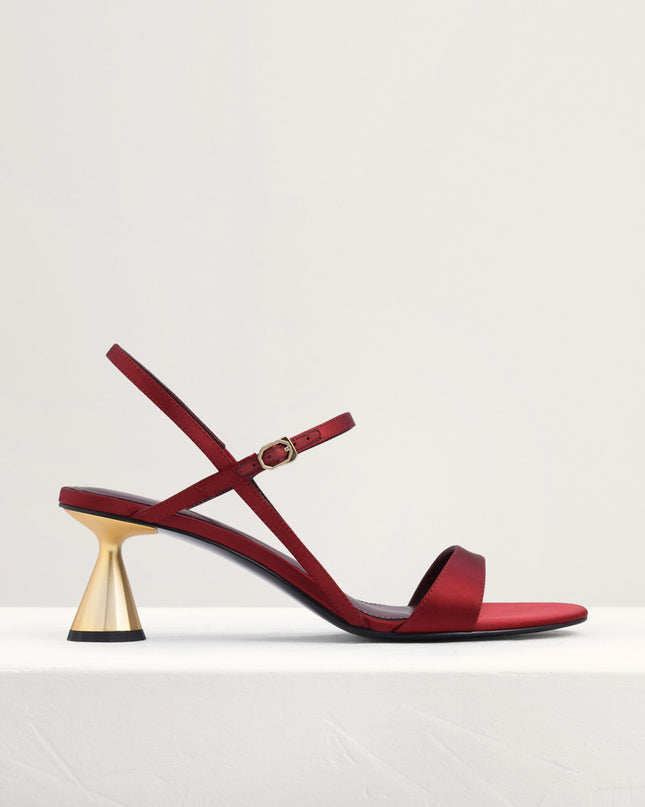 Geometric Heeled Slingback Sandals