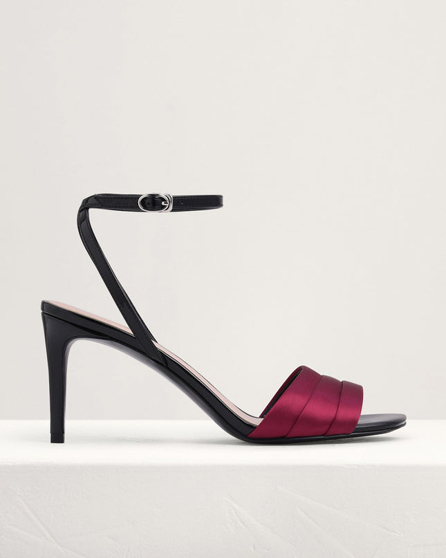 Ankle Strap Satin Heel Sandals