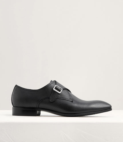 Embossed Leather Monk-Strap Shoes