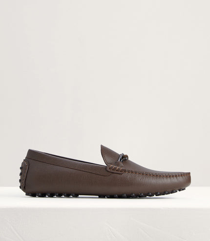 Bit Detail Suede Moccasins