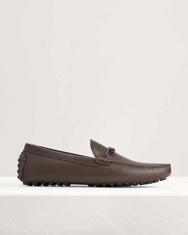 Bit Detail Suede Moccasins