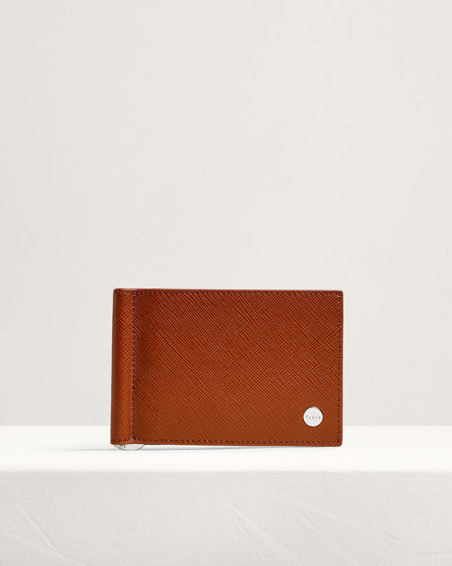 Leather Bi-Fold Money Clip Cardholder