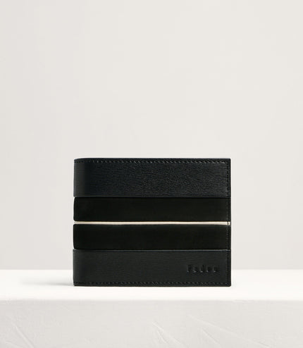 Nubuck Trim Leather Bi-Fold Wallet