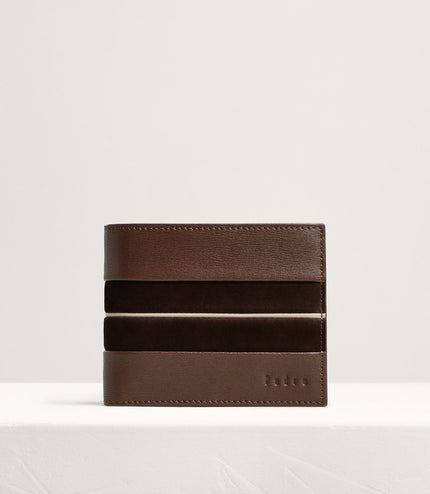 Nubuck Trim Leather Bi-Fold Wallet