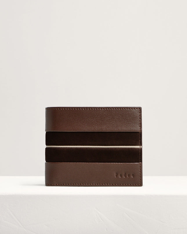 Nubuck Trim Leather Bi-Fold Wallet
