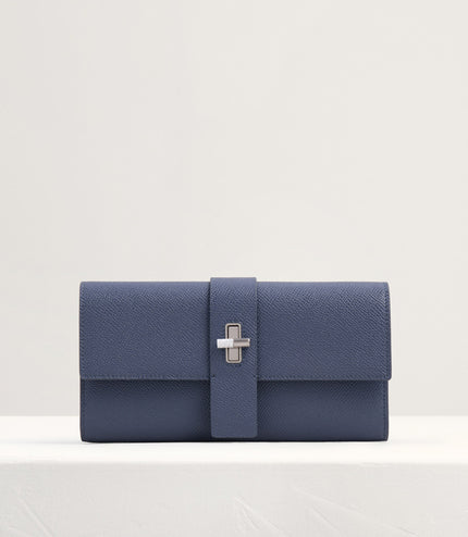 Turnlock Leather Wallet with Chain