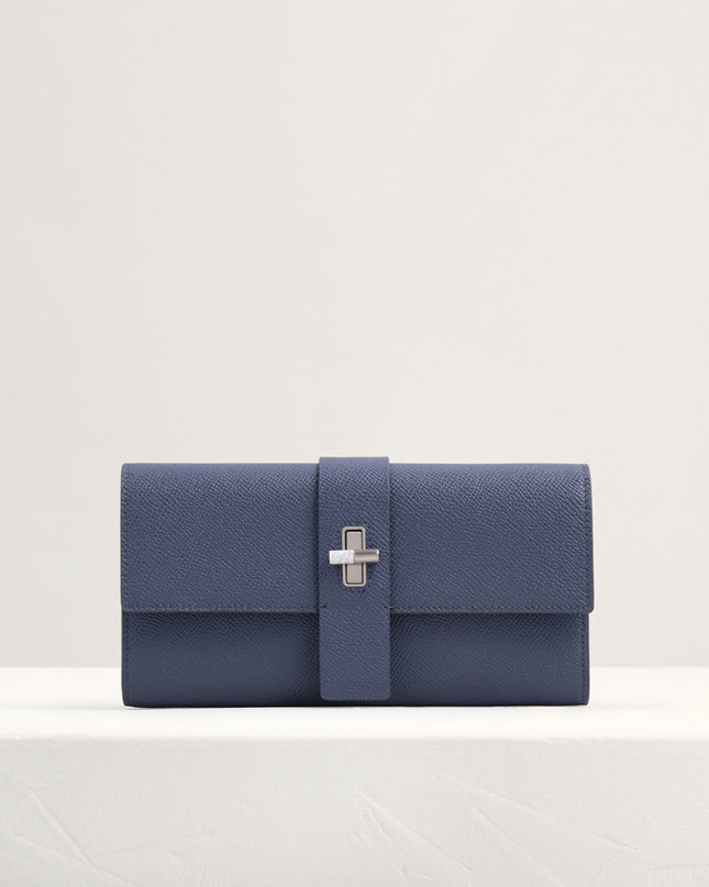 Turnlock Leather Wallet with Chain