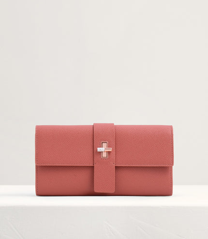 Turnlock Leather Wallet with Chain