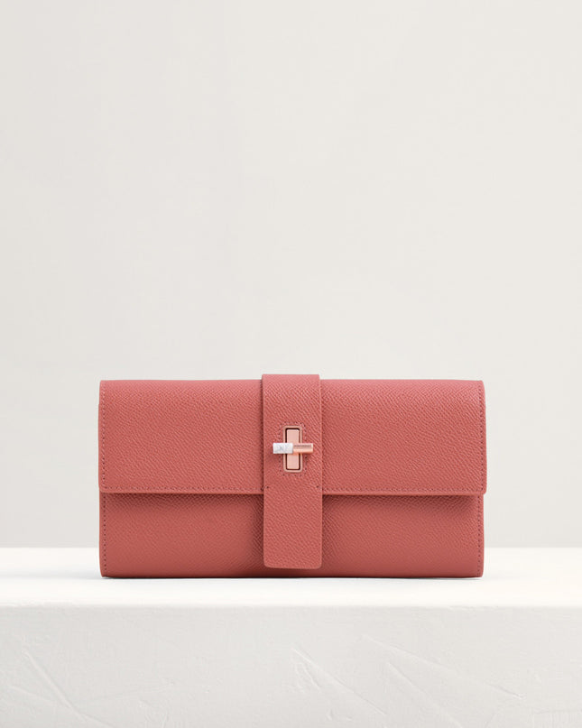 Turnlock Leather Wallet with Chain