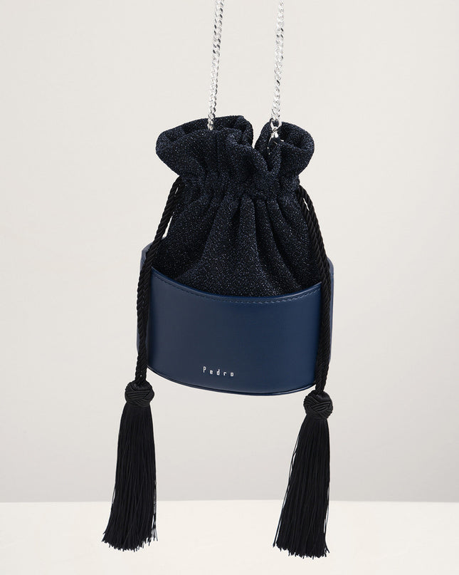 Tassel Drawstring Mini Bucket Bag