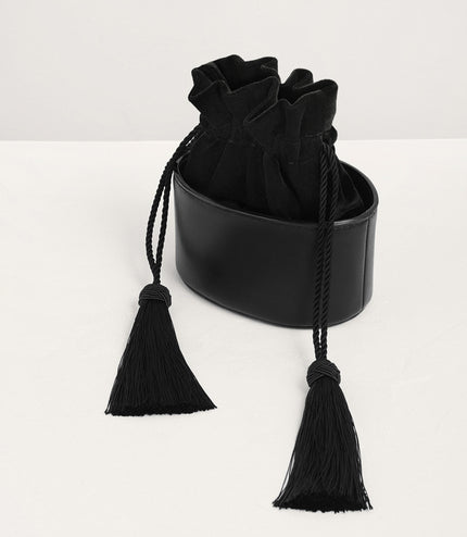 Tassel Drawstring Mini Bucket Bag